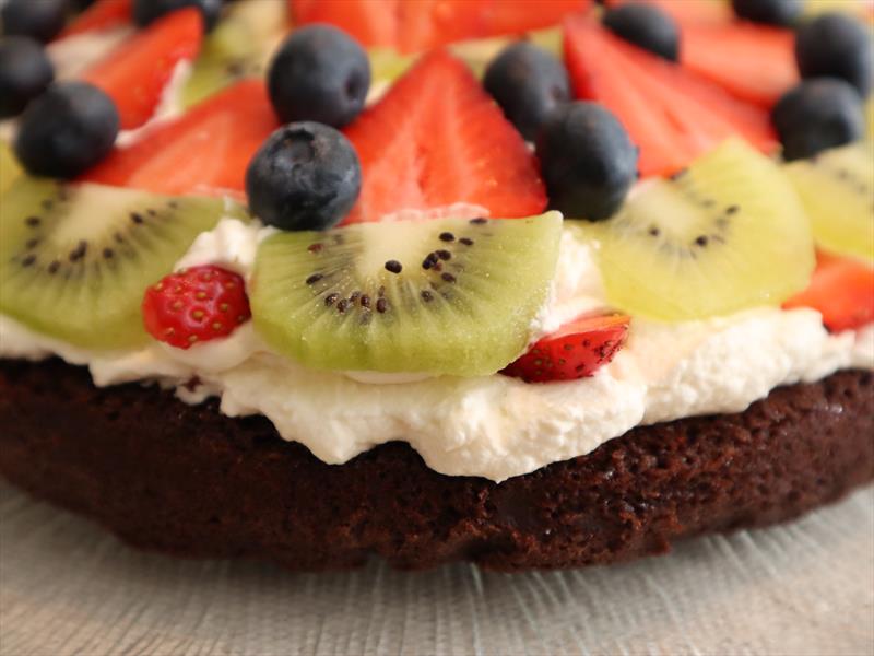 Choc Cake with fruit