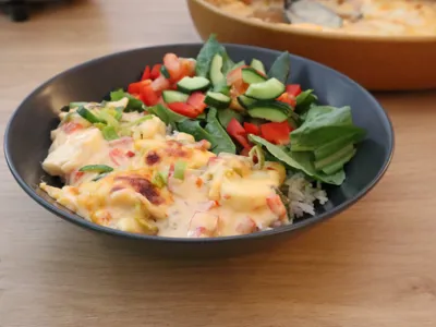 Sweet chili fish gratin