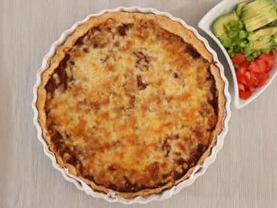 Taco Pie with Oatmeal Crust